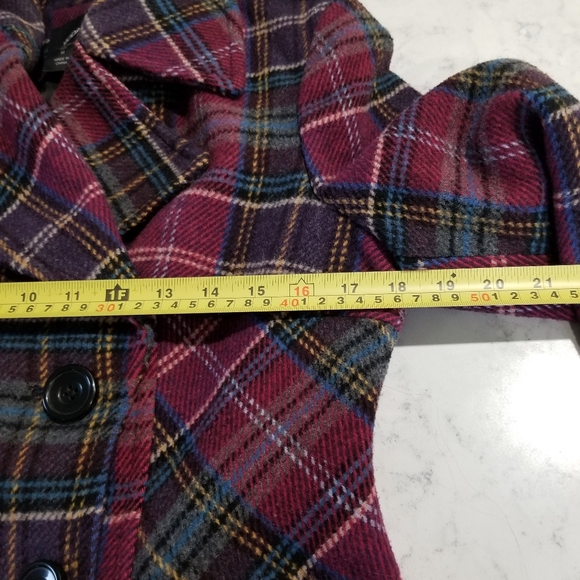 🧥MODA INTERNATIONAL WOOL BLEND PLAID COAT - Picture 8 of 10
